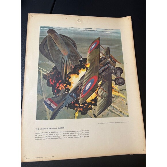1959 - 1961 Set Of 11 WWI Prints Leach Corp Heritage Of The Air Collection - Picture 12 of 16